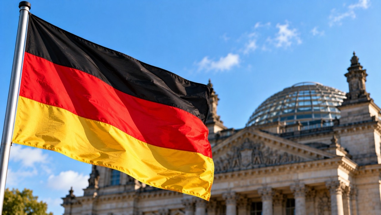 ドイツ国旗とベルリンを題材にしたイメージ