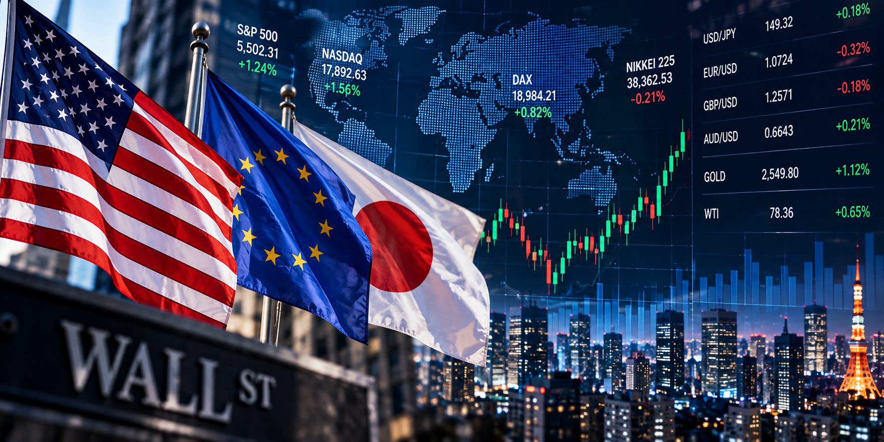 日米欧の株式・為替市場のイメージ