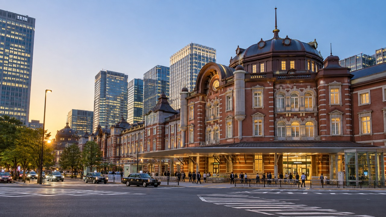 夕景の東京駅丸の内駅舎のイメージ