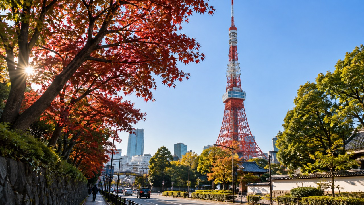 紅葉と東京タワーのイメージ