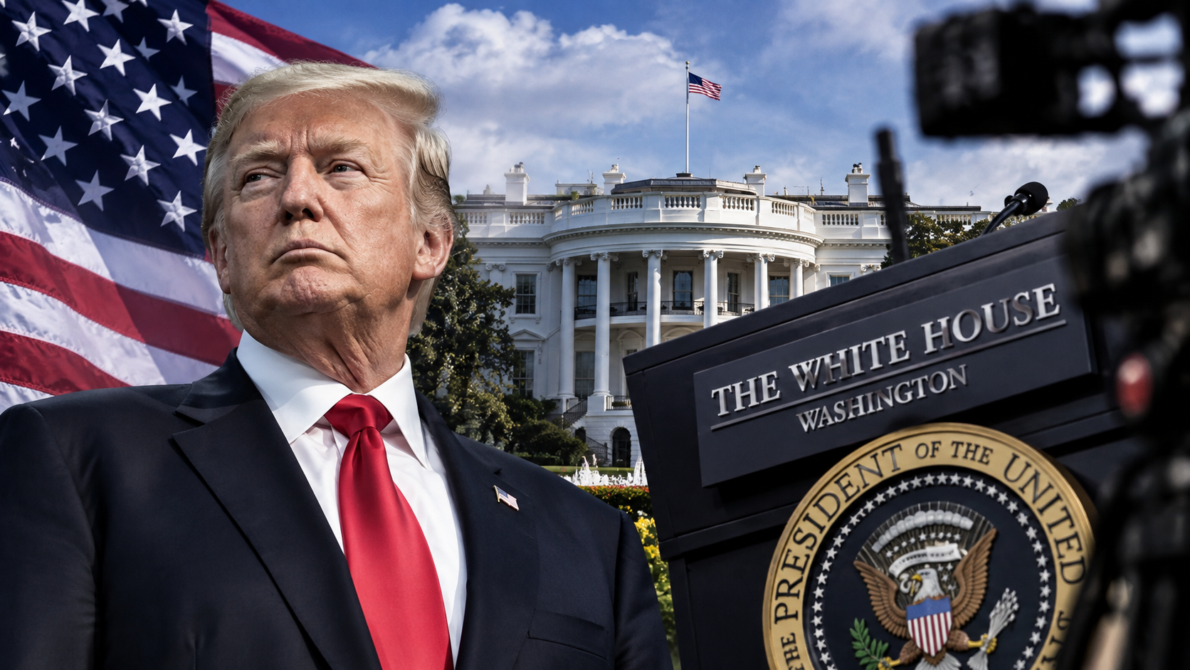 トランプ氏と米国政治を題材にしたイメージ