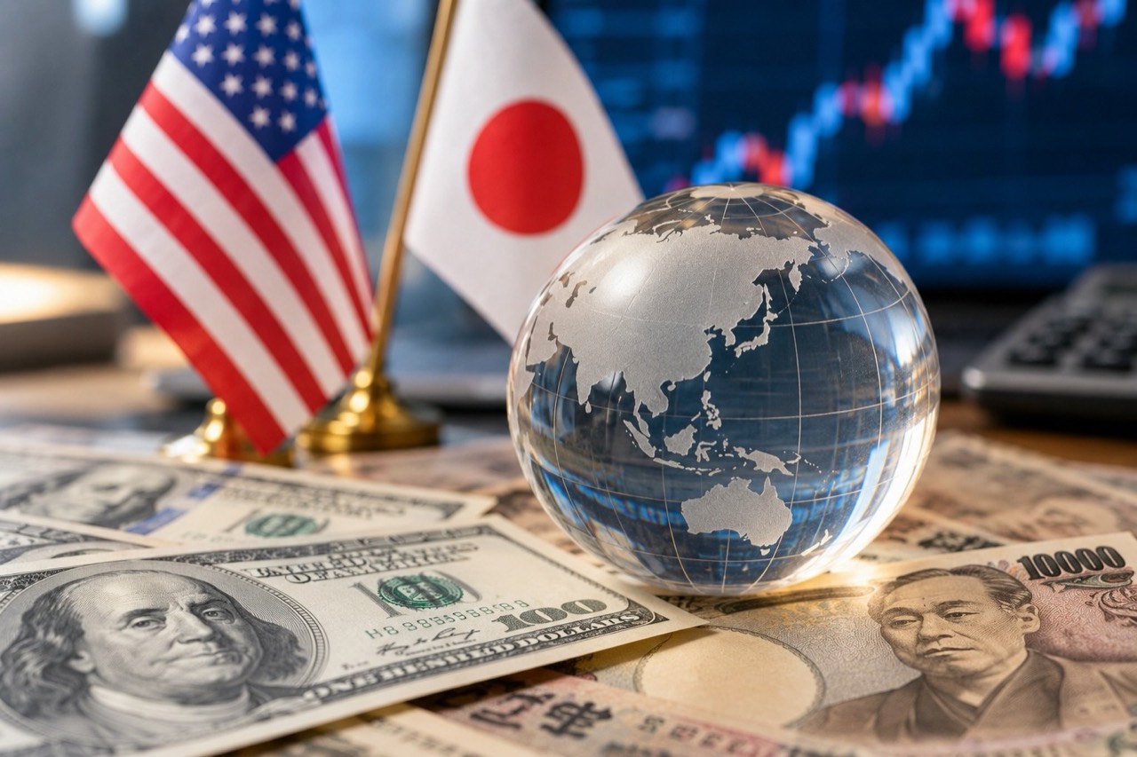 ドル円相場を題材にしたイメージ。図中の数値は実際の相場ではない