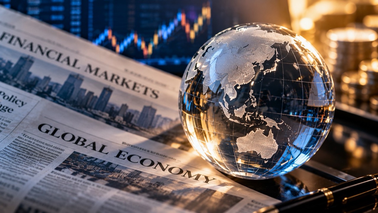 世界経済と金融市場を題材にしたイメージ。実際の紙面や相場ではない